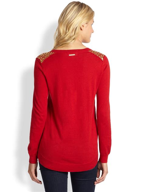 michael kors true red sweater|Michael Kors sweaters outlet.